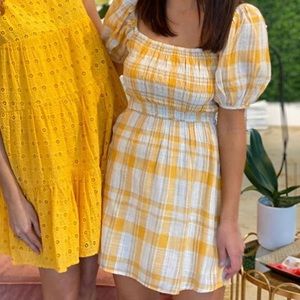 Yellow plaid dress